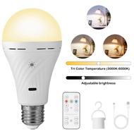 E27 LED Bulb USB C Rechargeable Bulb Battery Powered Bulb Touch Control Dimmable LED Bulb Rechargeab