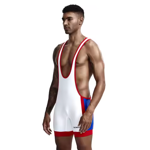 Men Jumpsuits Vest Riding Suit Men's One-piece Suit Fitness Wrestling Suit Weightlifting Sports Body