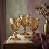 [6PCS] 300ML BIG Diamond Goblet Glass Elegant Water/Wine Glassware Premium Crystal Design