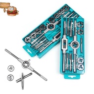 sun Hand Tap and Die Set 12/20Pcs M3-M12 Straight Taper Portable Drilling Tools for Hobbyists Metal 