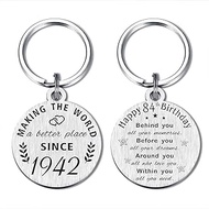84th Birthday Gifts for Women Men, 84 Year Old Birthday Keychain, Born in 1939 Gifts, 1939 Birthday 