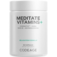 Codeage Meditate Vitamins+ Supplement - CognatiQ, DHH-B, GABA, , Organic Mushrooms, Blueberries - BD