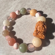 檀木扎基拉姆彩菩提女王貝櫻花瑪瑙手串