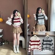 Figo AolenkeA756_P6K5 basic wide-form horizontal striped turtleneck sweater