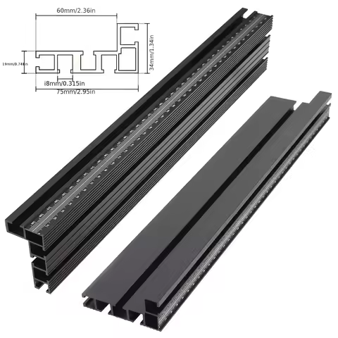 75 Type Black Aluminum Profile Router Fence Multi T-Track Table Saw Fence Woodworking T-Slot Miter T
