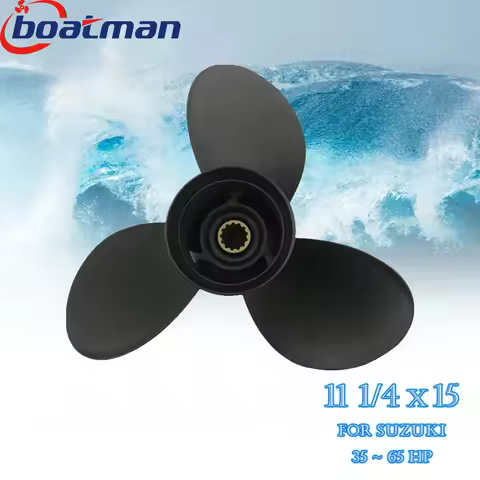 Boat Propeller 11 1/4x15 For Suzuki Outboard Motor 35HP 40HP 50HP 60HP 65HP Aluminum 13 Tooth Spline