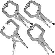 E-Value ERC-175S C-Shaped Locking Pliers with Movable Putting, Opening 1.4 inches (35 mm), Total Len