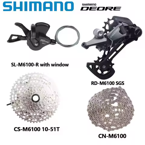 SHIMANO DEORE M6100 1x12s Groupset For MTB M6100 Shifter Rear Derailleur 10-51T Cassette M7100 Chain