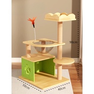 BHQ PET  คอนโดแมว คอนโดแมวไม้ เสาลับเล็บแมวได้ เหมาะสำหรับแมว 1-3ตัว ของเล่นแมว เสาลับเล็บ ขนาดใหญ่