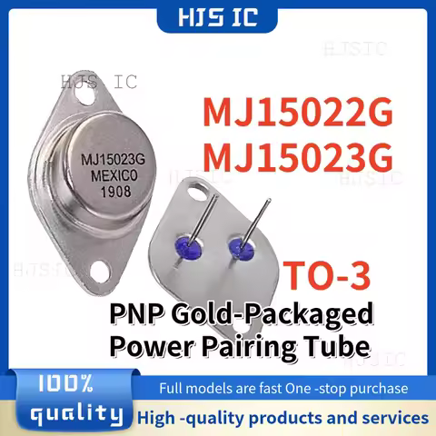 5pairs/5pcs MJ15022 MJ15023 ( 5pcs MJ15022G and 5pcs MJ15023G )TO-3 PNP Gold-Packaged Power Pairing 