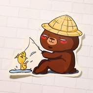 【慕白熊系列】釣魚熊/ 防水貼紙