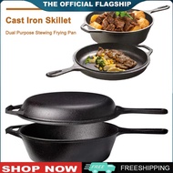 【New Arrival】 Cast Iron Frying Pan Non-Stick Fry Pan with Handle Pre-seasoned for Frying Baking Gril