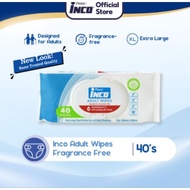 PUREEN Inco Adults Wipes Suitable For Sensitive Skin 40 Sheets