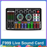 F999 Sound Card Audio Mixer Live Sound Card Voice Changer Mixing Console Amplifier Sound Card Phone 