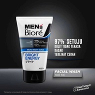 Biore Mens Bright Energy 100ml Facial Face Wash Scrub