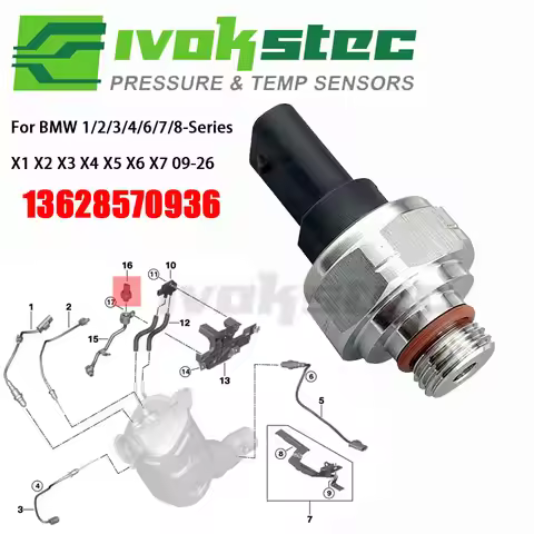 Exhaust Pressure Sensor For BMW 1/2/3/4/6/7/8-Series X1 X2 X3 X4 X5 X6 X7 G30 F90 F30 F80 G20 Mini C