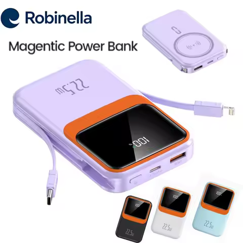 2025 New Magnetically-attracted Wireless 22.5W Super-fast Charging Power Bank Portable Mini Power Ba
