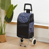 Grocery Cart Small Pull Cart Foldable Shopping Cart Hand Pull Cart Portable Small Trailer Household 