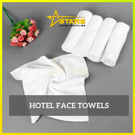 STARS 100% Cotton Face Towel Hotel 50g/White Towel Hotel/Tuala Hotel/Tuala Putih/Tuala Cotton/酒店毛巾