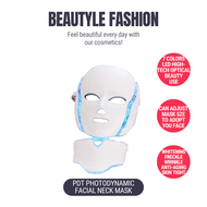 7 Colors Led Photon Light PDT Photodynamic Skin Rejuvenation Facial Neck Mask