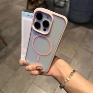 Candy 2-in-1 Transparent Magnetic Phone Case for IPhone 16 15 14 Plus 13 12 11 Pro Max 16e Anti Fall