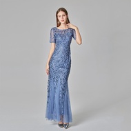 Plus Size Formal Civil Wedding Dress for Wmen on Sale Long Mermaid Sequin Evening Dinner Gown for ni