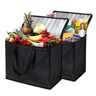 500Pcs/Lot Extra Large Heavy Duty Custom Logo Reusable Tote Food Delivery Bag, Grocery Thermal Shopp