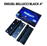 Engsel Bellucci 4 inch HITAM / Engsel Pintu Bellucci 4" BL / Engsel Pintu 4" Hitam / Engsel Bellucci