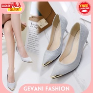 NEWEST GVN SHOES - WOMEN'S 7 CM HIGH HEEL SANDALS WITH GLITTERS MOTIF SLIP ON PARTY SANDALS Md 01