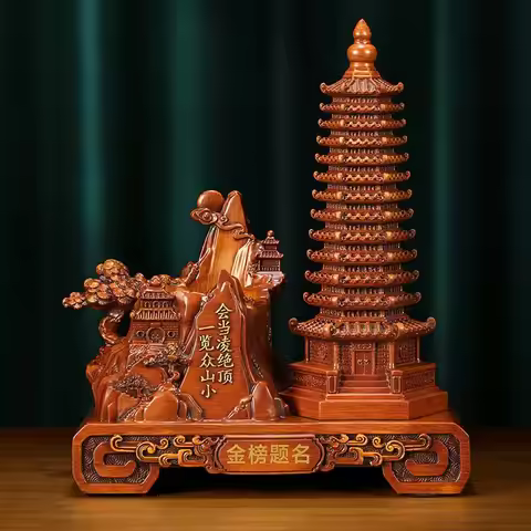 Wenchang Pagoda Ornament Pagoda Study Office Desktop Decoration Pen Holder Craft Gifts