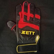 (打擊手套) ZETT高級綿羊皮打擊手套BBGT-343(L右手)黑紅 一支
