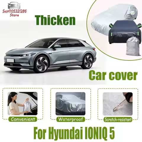 Full Car Cover For Hyundai IONIQ 5 Outdoor Use - Waterproof Snowproof Sunshade, Winter & Summer Auto