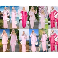 BABY PINK HOT PINK [ XS - 5XL ] PLUS SIZE KURUNG RIAU MINI KURUNG MODEN KEBARUNG BRIDEMAIDS MAJLIS T
