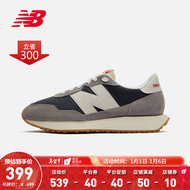 New Balance nb男鞋女鞋237系列透气情侣休闲鞋 浅灰/深蓝色MS237SC 43(脚长27.5cm)