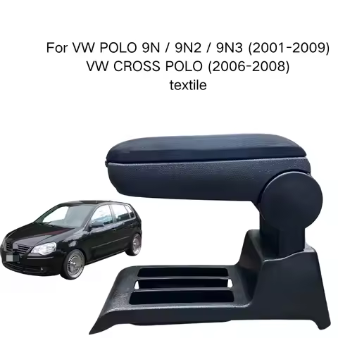 Armrest For VW POLO 9N / 9N2 / 9N3 2001-2009 Textile Custom Fit Center Console Storage Box Vehicle A