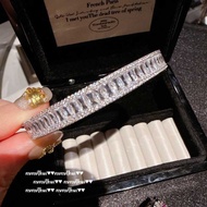 Italian Retro T Square Diamond Side Diamond Bracelet Vintage Gypsophila Square Diamond Row Diamond B