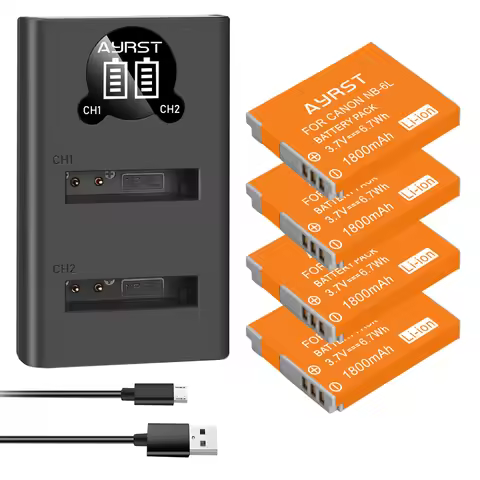 1800mAh NB-6LH NB-6L camera battery + USB Charger for Canon PowerShot D10 D20 D30 S90 S95 SX260 SX28