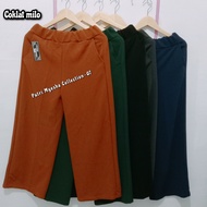 (Myesha n Raisha) Celana kulot panjang wanita kain jeruk/bahan krep serat kulit jeruk