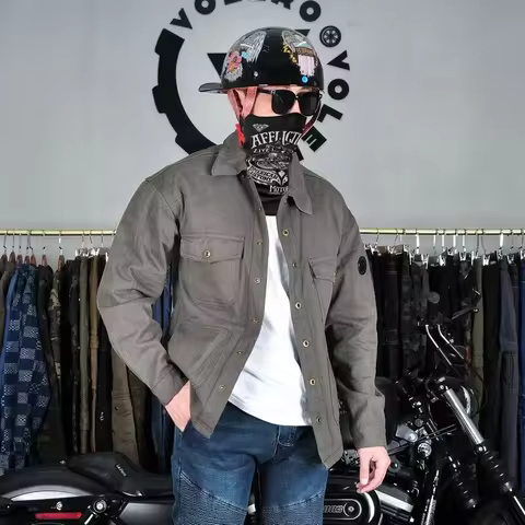 Retro Motorcycle Shirt Four Seasons Windproof Anti Fall Motorcycles Jacket Riding Protective Equip