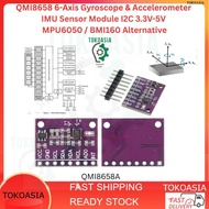 QMI8658 6-Axis Gyroscope & Accelerometer IMU Sensor Module I2C 3.3V-5V MPU6050 / BMI160 Alternative 