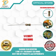 CARBON FILM RESISTOR 1/4W ±5% TOLERANCE 150 OHMS, BEST FOR DIY PROJECTS and EXPERIMENTS