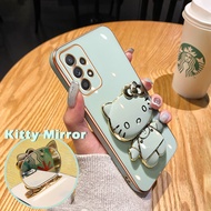 Casing Ponsel untuk Samsung A52 5G A52s 5G A51 M40s M51 Case ponsel pola Kitty mirror Casing sandara