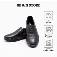 Trendy soft leather men's dress shoes, rubber sole code 888 -1 - Black - GB&N STORE