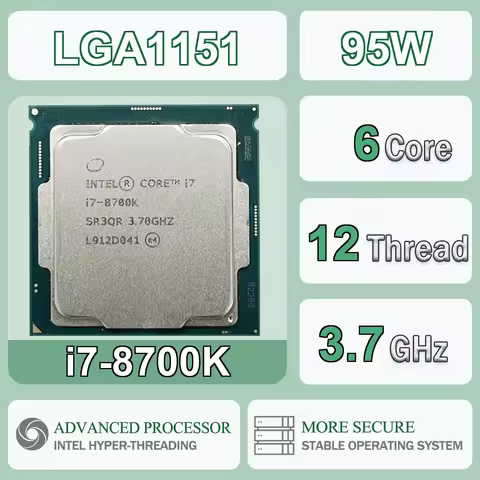 Intel Core I7-8700K 3.7GHz 6 Cores 12 Threads 12M 95W I7 8700K Computer CPU Processor Server Package