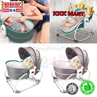 💎KKK Baby 5 in 1 Cradle Music Chair Multi Function Newborn Bedside Rocker Bassinet Buaian Bayi -4514