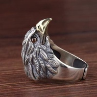 Retro Style Domineering Eagle Ring Men's Index Finger Ring Silver Eagle Open Ring