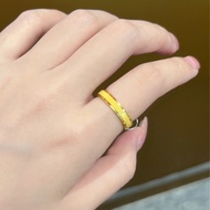 5G สีทรายทองทองแดงชุบทอง 999 Full Star Frosted Ring ชายและหญิงคู่แต่งงานหมั้นแหวนนิ้วมือ Biba70702-T