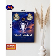 REAL MADRID THEME WALL DECORATIONS REAL MADRID WOODEN POSTERS/WALKER REAL MADRID POSTERS