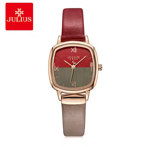 Julius Watch JA-1240 Square face double color face and strap New Design Women's Cute Tiny Watch 2020