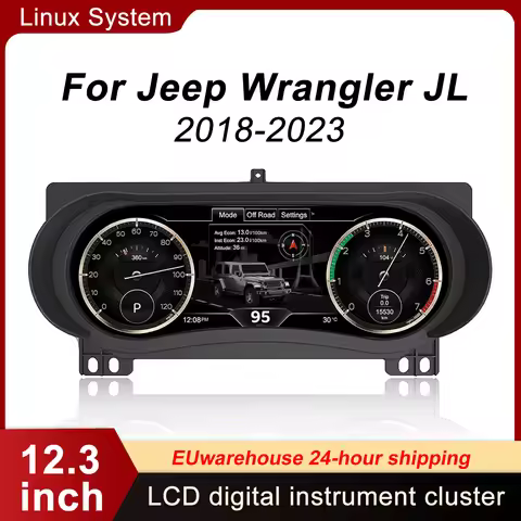 Digital Gauge Cluster for Jeep Wrangler JL 2018-2023 for Jeep Gladiator 2018-2023 Speedometer Dashbo